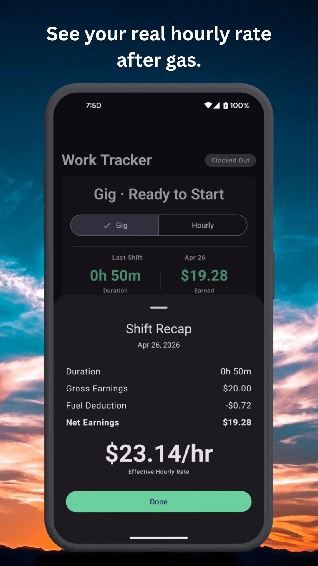 Work Hours Tracker Screenshot